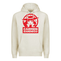 Oatmeal Heather carmen sandiego Premium Hoodie - artisFamous