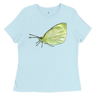 Baby Blue Cabbage White Butterfly Ladies Tee - LillyAllenDesigns