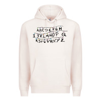 Pale Pink stranger alphabets funny Premium Hoodie - artisFamous