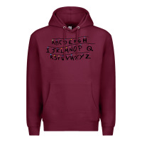 Burgundy stranger alphabets funny Premium Hoodie - artisFamous