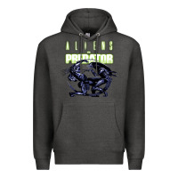 Charcoal Heather Predator Alien Premium Hoodie - artisFamous
