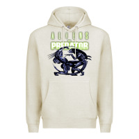 Oatmeal Heather Predator Alien Premium Hoodie - artisFamous