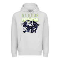 Dove Grey Predator Alien Premium Hoodie - artisFamous