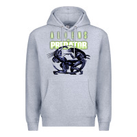 Heather Grey Predator Alien Premium Hoodie - artisFamous
