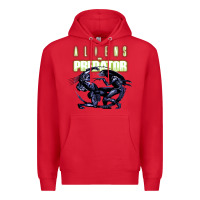 Red Predator Alien Premium Hoodie - artisFamous