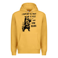 Mustard bear arms 2nd amendment funny hunting Premium Hoodie - artisFamous