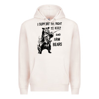 Pale Pink bear arms 2nd amendment funny hunting Premium Hoodie - artisFamous