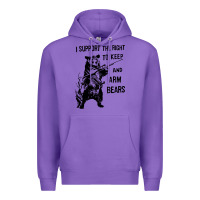 Purple bear arms 2nd amendment funny hunting Premium Hoodie - artisFamous