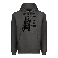 Charcoal Heather bear arms 2nd amendment funny hunting Premium Hoodie - artisFamous