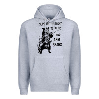 Heather Grey bear arms 2nd amendment funny hunting Premium Hoodie - artisFamous