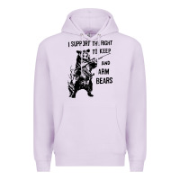 Lilac bear arms 2nd amendment funny hunting Premium Hoodie - artisFamous