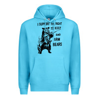 Ocean Blue bear arms 2nd amendment funny hunting Premium Hoodie - artisFamous