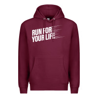 Burgundy run for your life Premium Hoodie - artisFamous