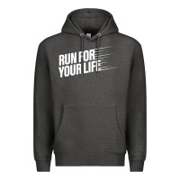 Charcoal Heather run for your life Premium Hoodie - artisFamous