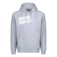 Heather Grey run for your life Premium Hoodie - artisFamous