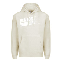 Oatmeal Heather run for your life Premium Hoodie - artisFamous