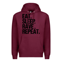 Burgundy eat sleep rave repeat Premium Hoodie - artisFamous