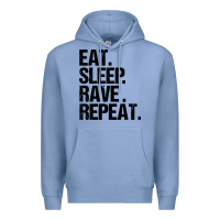 Colony Blue eat sleep rave repeat Premium Hoodie - artisFamous