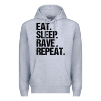 Heather Grey eat sleep rave repeat Premium Hoodie - artisFamous