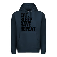 Navy eat sleep rave repeat Premium Hoodie - artisFamous