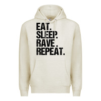 Oatmeal Heather eat sleep rave repeat Premium Hoodie - artisFamous