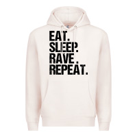 Pale Pink eat sleep rave repeat Premium Hoodie - artisFamous