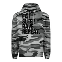 Slate Camo eat sleep rave repeat Premium Hoodie - artisFamous