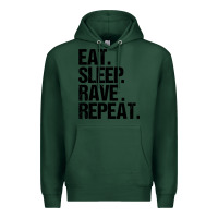 Sports Green eat sleep rave repeat Premium Hoodie - artisFamous