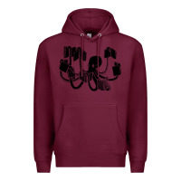 Burgundy Octopus Premium Hoodie - artisFamous