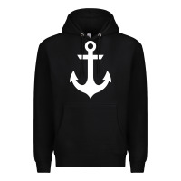 Black preppy nautical anchor Premium Hoodie - artisFamous