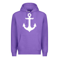 Purple preppy nautical anchor Premium Hoodie - artisFamous