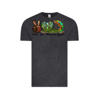 Vintage Black Peace Love Chameleon Lizard Vintage Tee - LillyAllenDesigns