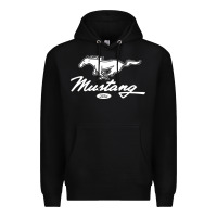 Black mustang pony script Premium Hoodie - artisFamous