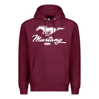 Burgundy mustang pony script Premium Hoodie - artisFamous