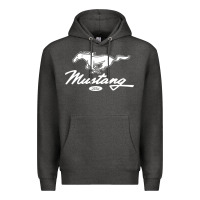 Charcoal Heather mustang pony script Premium Hoodie - artisFamous