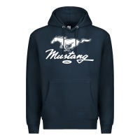 Navy mustang pony script Premium Hoodie - artisFamous