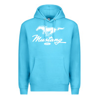 Ocean Blue mustang pony script Premium Hoodie - artisFamous