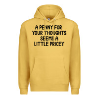 Antique Gold funny, penny for your thoughts Premium Hoodie - artisFamous