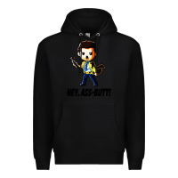 Black hey, ass butt Premium Hoodie - artisFamous