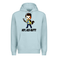 Blue Mist hey, ass butt Premium Hoodie - artisFamous