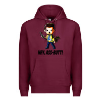 Burgundy hey, ass butt Premium Hoodie - artisFamous