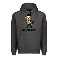 Charcoal Heather hey, ass butt Premium Hoodie - artisFamous