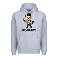 Heather Grey hey, ass butt Premium Hoodie - artisFamous