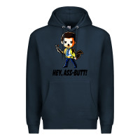 Navy hey, ass butt Premium Hoodie - artisFamous