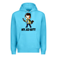 Ocean Blue hey, ass butt Premium Hoodie - artisFamous