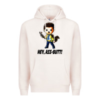 Pale Pink hey, ass butt Premium Hoodie - artisFamous