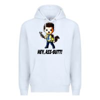 White hey, ass butt Premium Hoodie - artisFamous