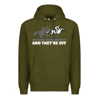 Army Green horse racing Premium Hoodie - artisFamous