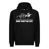 Black horse racing Premium Hoodie - artisFamous