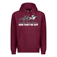 Burgundy horse racing Premium Hoodie - artisFamous